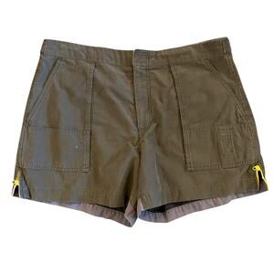 Vtg 90s American Eagle High Rise Green Utility Shorts Womens 14 Grunge Indie